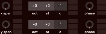 vector phase shaping panel: oscillator controls